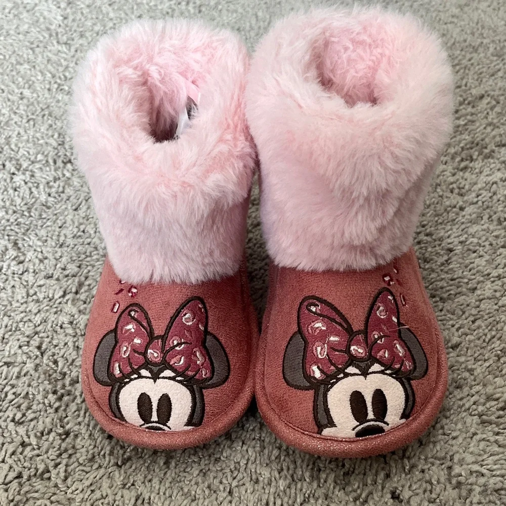 Disney Pink Minnie Mouse Kids Slippers